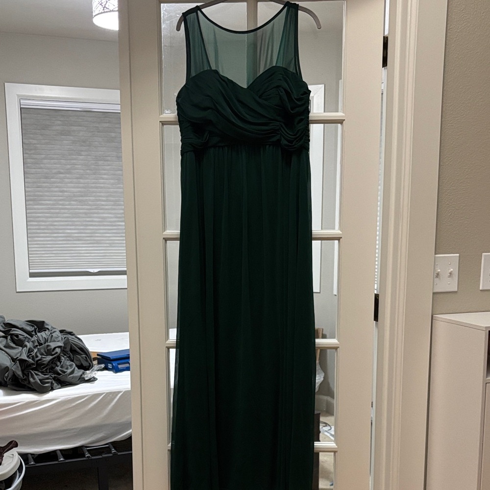 David’s Bridal Juniper Green Bridesmaid Dress